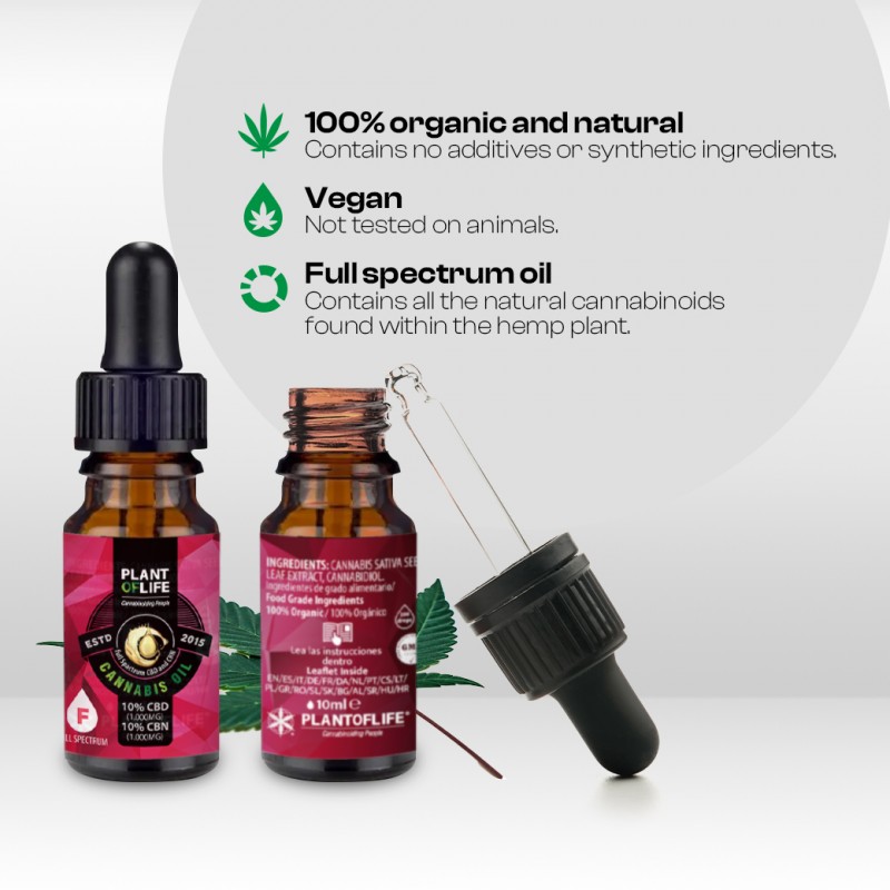 10% Full Spectrum CBN and CBD Oil - 10ml.