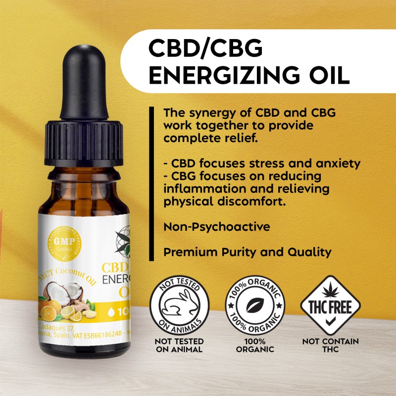 Full Spectrum CBD and CBG Oil with MCT Coconut 10ml Base for Comprehensive Well-Being.