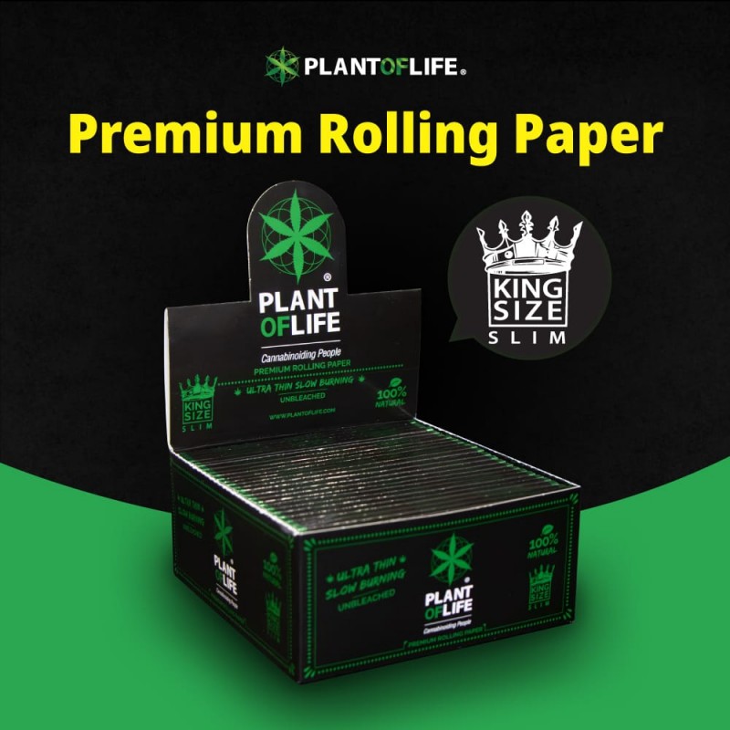 Plant of Life Premium Rolling Papers King Size Slim - Box x 50